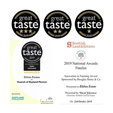 Certificates of Great Taste awards and nominations.